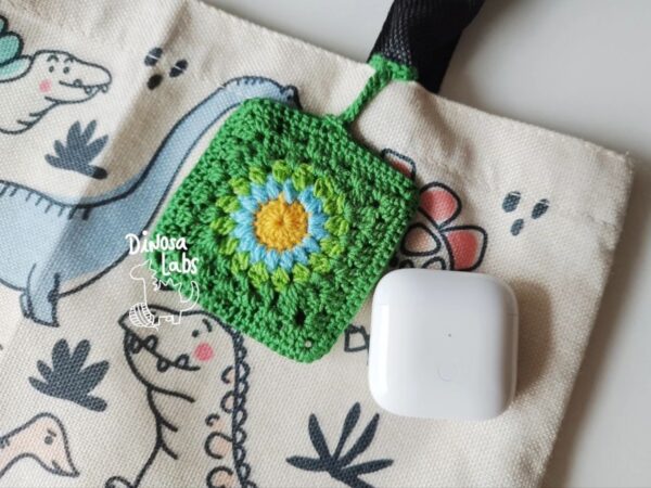Funda crochet verde para airpods