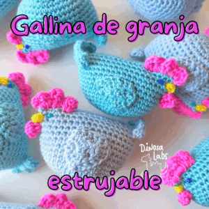 Gallina de granja estrujable